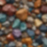 A detailed close-up of various mineral samples showcasing their unique textures and colors