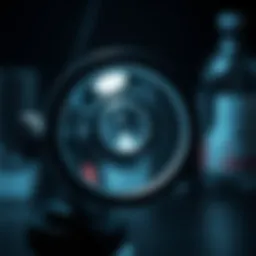 Detailed view of a lighted jeweler's magnifier showcasing its lens and illumination features