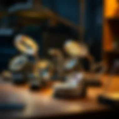 Types of Jewelers Magnifiers Comparison of different types of lighted jewelers magnifiers on a table