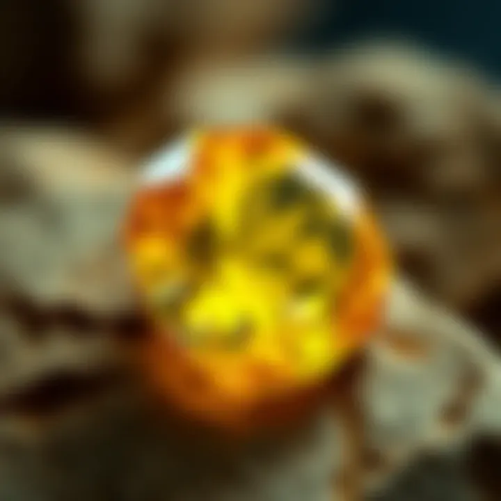 Vibrancy of Citrine Vibrant citrine gemstone with intricate facets