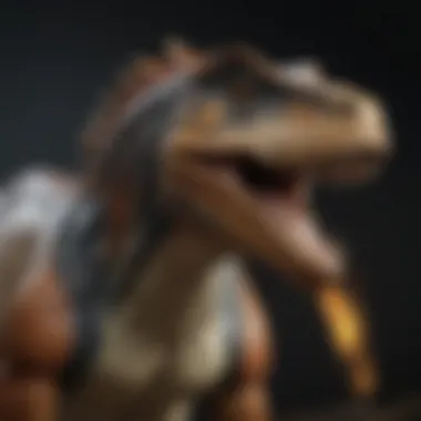 Intricate Design of Allosaurus Stuffed Animal A beautifully crafted Allosaurus stuffed animal showcasing intricate details and textures.