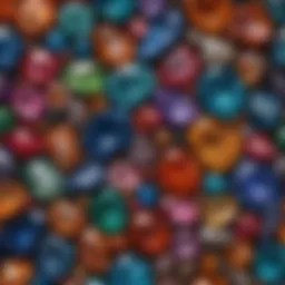 A striking close-up of various gemstones showcasing their colorful hues and unique textures.