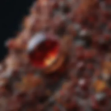 Unique Textures of Anthill Garnet Close-up of a vibrant anthill garnet gemstone revealing its unique textures and colors