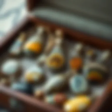 Diverse Styles of Bumble Bee Jasper Pendants A collection of Bumble Bee Jasper pendants showcasing different shapes and styles in a jewelry box.