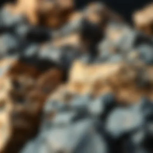 A layered view of igneous rocks showcasing their unique textures