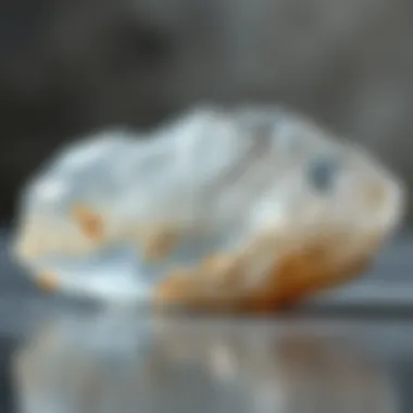 Quartz specimen showing before and after cleaning results