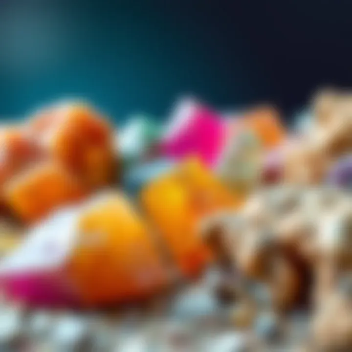 Close-up of colorful minerals found in Arizona for rock hounding