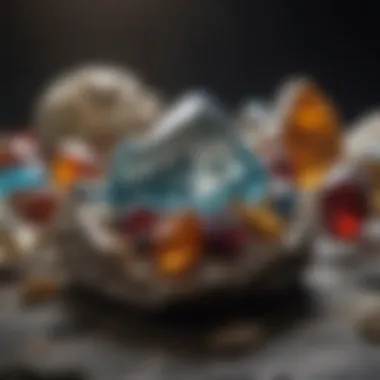 Historical Significance of Gemstones An artistic representation of gemstones throughout history in different cultures
