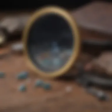 Essential Identification Tools Tools and equipment used for gemstone identification including a loupe and refractometer