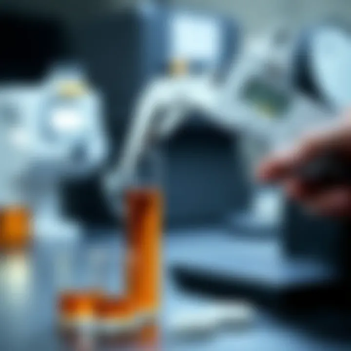 Measuring Liquid Samples Using Refractometers Liquid sample being measured with refractometer