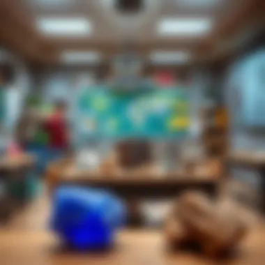 An engaging classroom setup featuring interactive mineral education materials and resources.