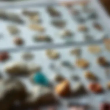Essential Identification Tools Detailed close-up of a rock and mineral identification chart, highlighting essential features.