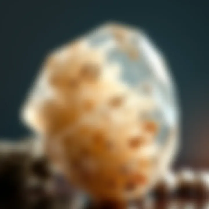 Intricate Mineral Crystal Close-up view of a crystal clear mineral specimen with intricate details