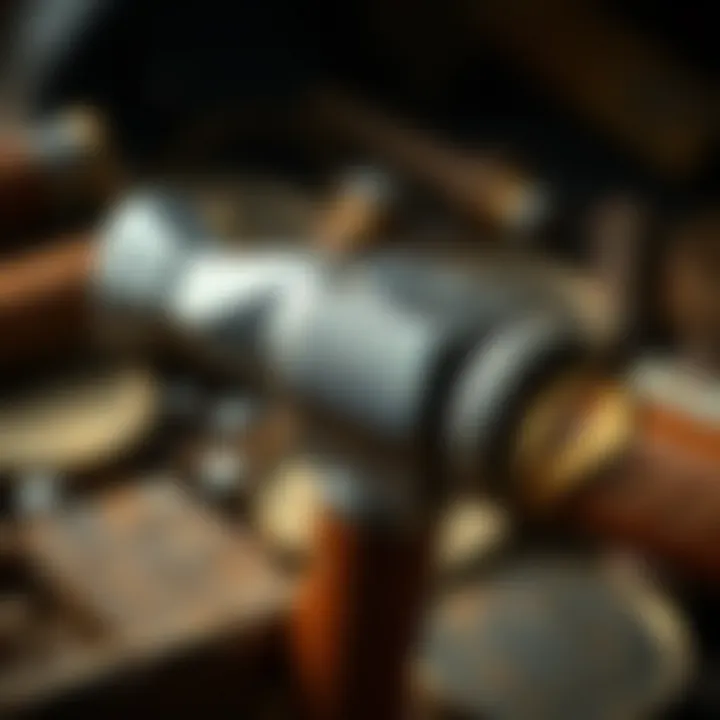 Hammer Materials and Design Features Detailed view of hammer materials and design features