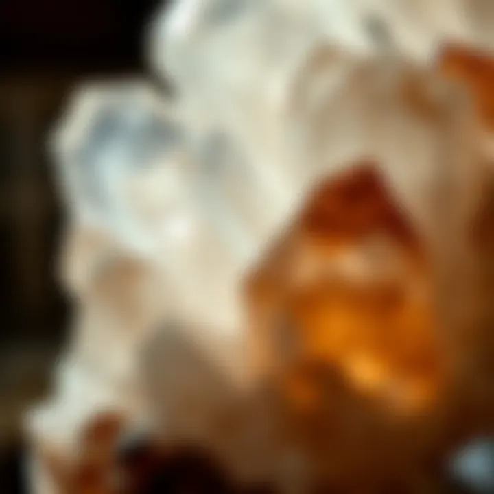 Inner Beauty of Crystals A detailed close-up of a crystal, highlighting its unique characteristics and inner structure