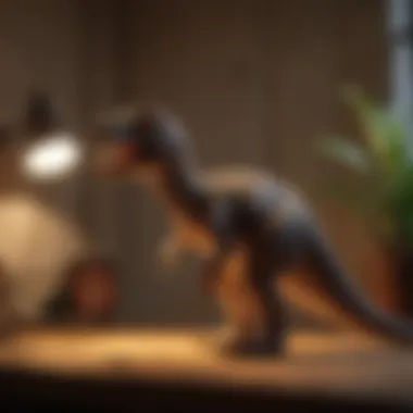 The Cozy Glow of Dino Light Lamps A captivating dino light lamp illuminating a cozy room