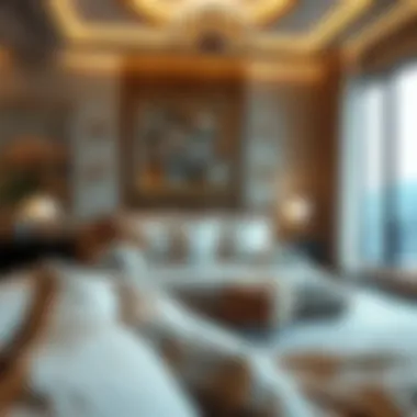 Integration of Dinosaur Fossils in Luxury Bedroom An artistic interpretation of dinosaur fossils integrated into a luxurious bedroom design