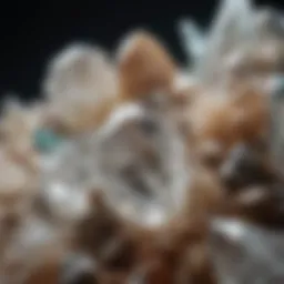 A close-up of various crystals sparkling under natural light