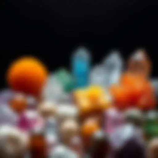 A vibrant array of natural crystals showcasing their unique colors and shapes