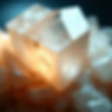 A close-up of a healing crystal, highlighting its intricate details and facets