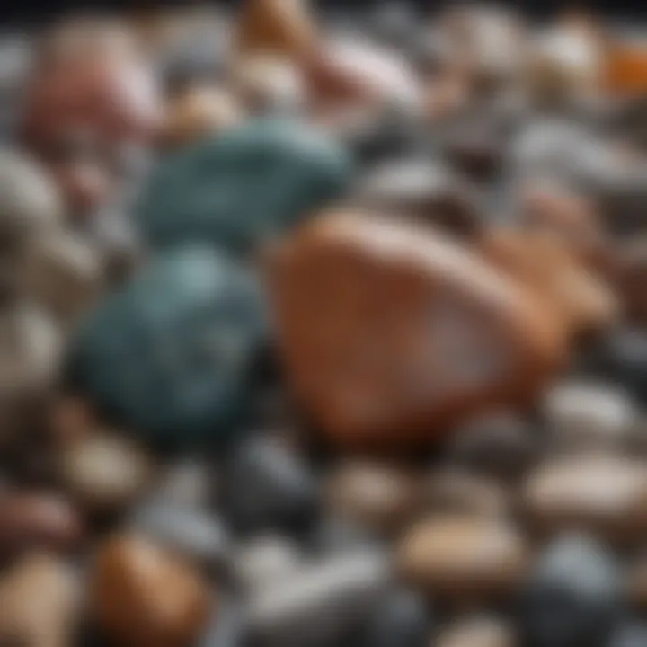 A diverse assortment of rocks illustrating various colors and textures.