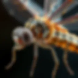 Detailed anatomy of dragonfly larvae showcasing their unique features
