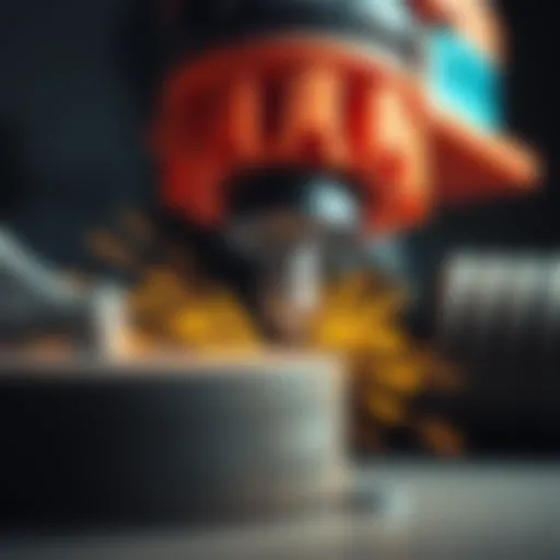 Close-up of a rotary tool demonstrating precision cutting