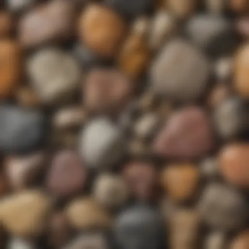 A close-up view of various types of rocks showcasing their textures and colors