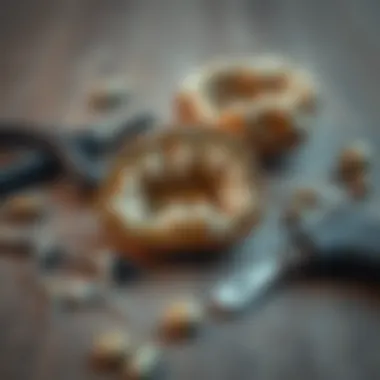 Essential tools for geode exploration laid out on a surface