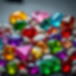 A stunning collection of rare gemstones showcasing their vibrant colors and unique shapes.