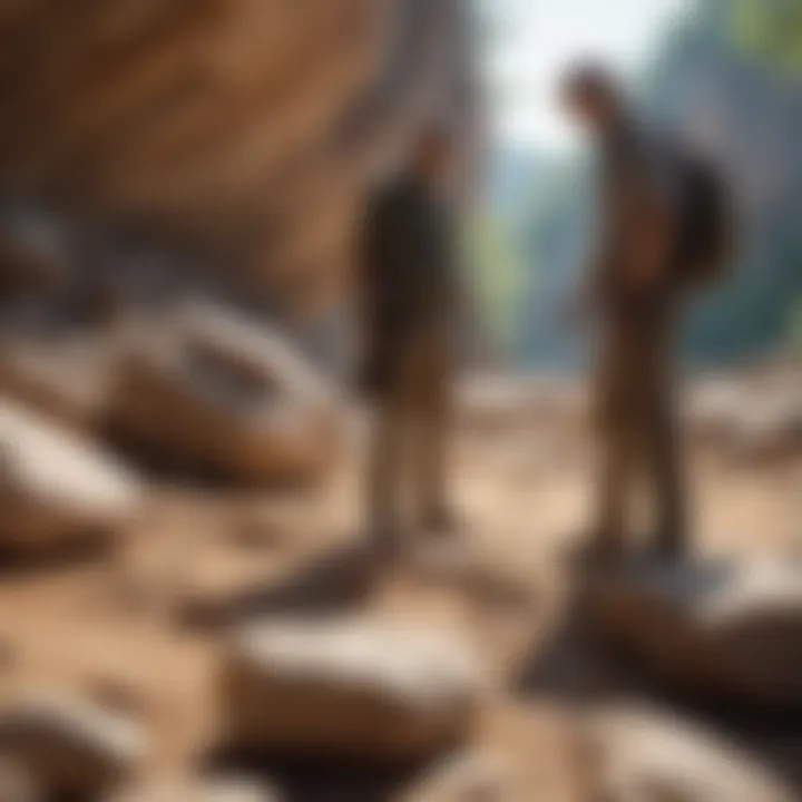 Rock enthusiasts exploring a site in Alabama