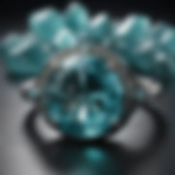 An artisan crafting jewelry using aqua colored stones, demonstrating the beauty and elegance of these gems.