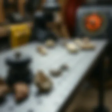 Flat Lap Machine with Rock Specimens Flat lap machine in use with rock specimens for polishing