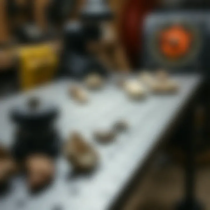 Flat Lap Machine with Rock Specimens Flat lap machine in use with rock specimens for polishing