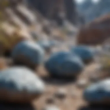 The Habitat of Blue Rocks in Nature Natural habitat featuring blue rocks in their geological environment
