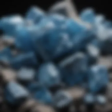 Diverse Shades of Blue Minerals Vibrant blue mineral display showcasing varying shades and textures