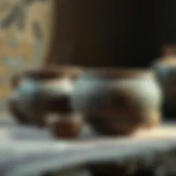 Ancient Indian pottery showcasing intricate designs