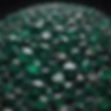 Diverse Collection of Dark Green Gemstones A collection of various dark green gemstones displayed elegantly