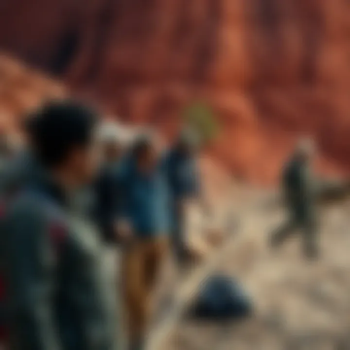 Participants at a dig site