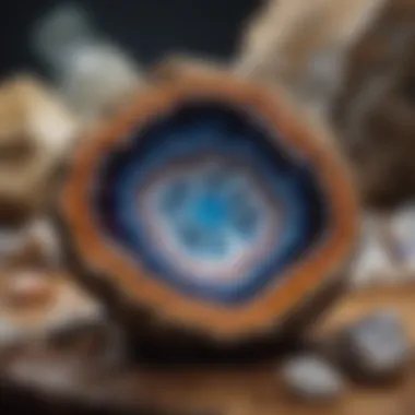 Natural geode revealing the sparkling crystals inside, illustrating geological formations.