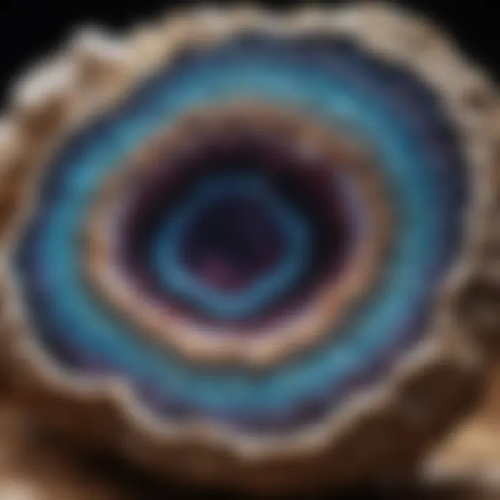 Rare opal geode revealing mesmerizing patterns and colors