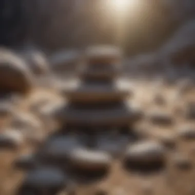 Meditation with EMF Stones An individual meditating surrounded by EMF stones for tranquility