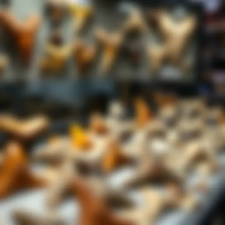 Diverse Megalodon Tooth Collection Collection of various megalodon teeth in a display case