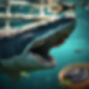 Megalodon in Its Natural Habitat Scientific illustration of megalodon in its natural habitat