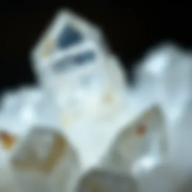 Close-up of a fluorite crystal showing its intricate structure and clarity.