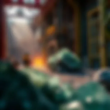 An industrial setting showcasing the extraction of fluorite from a mining operation.