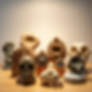 A range of materials used for making fossil display stands, highlighting diversity