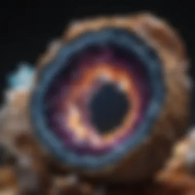 Inside a Geode: Hidden Mineral Treasures A geode split open revealing colorful minerals inside