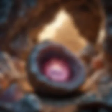 The Enchanting Interior of a Geode Intricate crystal formations within a geode