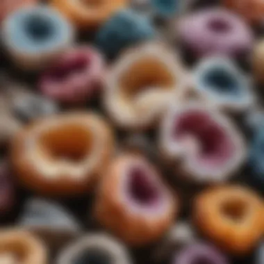 Diverse Types and Colors of Geodes Variety of geode types with different colors and shapes